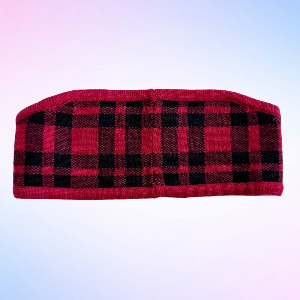 COACH REVERSIBLE SIGNATURE PLAID HEADBAND in True Red